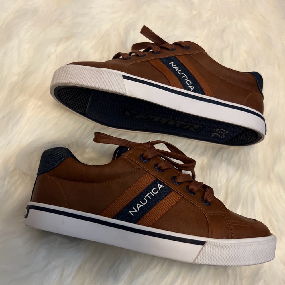 Nautica Adish Youth Lace Up Brown Shoes